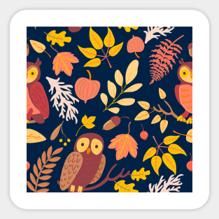 Autumn owls Sticker